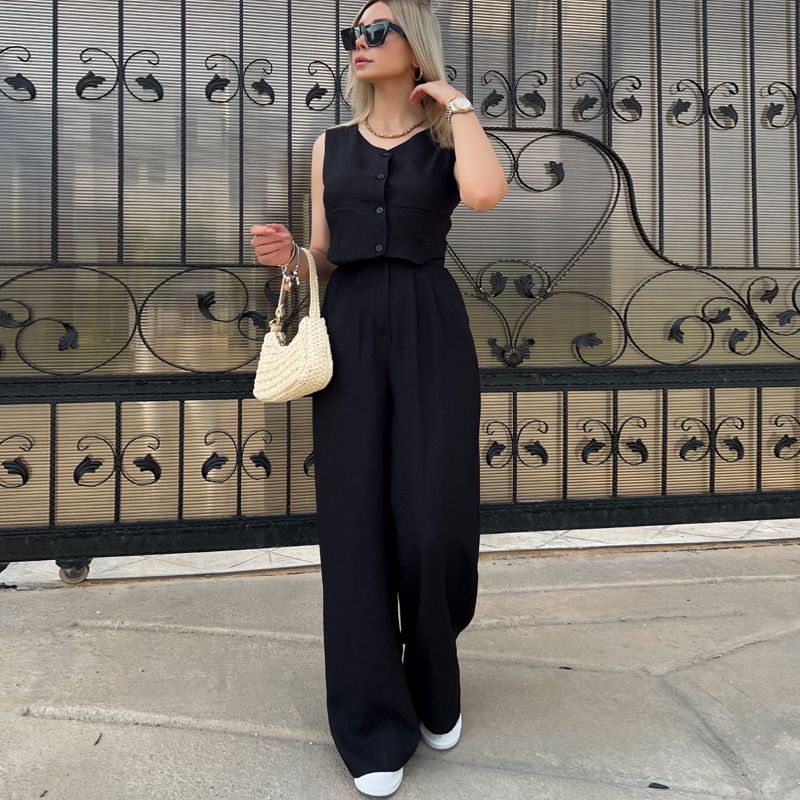 Women's Clothing vest short trousers high-end casual fashion two-piece_desvips.com