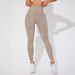 High Waisted Seamless Yoga Pants Women's Sand Washed Cropped Fitness Sports Running Tight Fitting High Elasticity European American Style_desvips.com