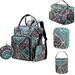 Extra Large Knitting Backpack Waterproof Yarn Organizer With Cashew Flower Print Multi Pocket Crochet Tool Bag For Travel Craft Storage_desvips.com