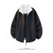 Cleanfit Color-blocked Lapel Jacket For Men And Women, Autumn American Retro Style, Hoodless Baseball Jacket, Casual_desvips.com