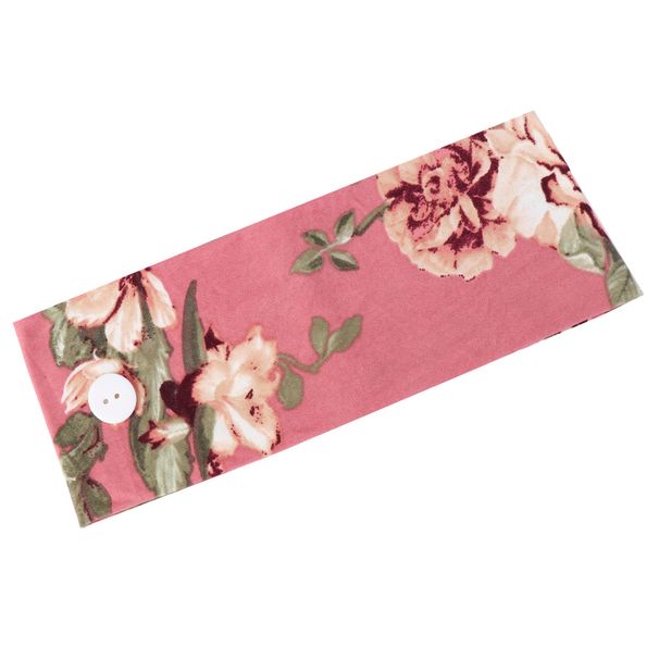 Korean-style Women's Buttoned Floral Anti-strangling Headband, White Button Yoga Sports Elastic Headband In Stock_desvips.com