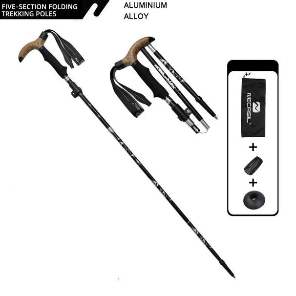 2PCS Walking Cane Telescopic Baton Folding Walking Sticks Aluminum Alloy Crutches Trekking Cane Hiking Trekking Poles North Pole_desvips.com