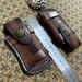 Knife, Fruit Knife, Tool, Universal Folding Knife With Sheath Made Of Cowhide, 49g, Hand-printed Surface_desvips.com