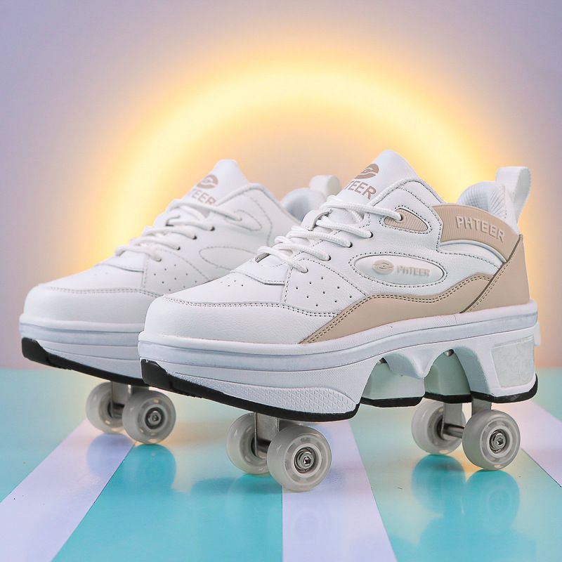 Deformed Four Wheeled Running Shoes That Can Walk And Skate Wheel Shoes New Roller Skates Roller Skates_desvips.com