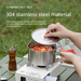 304 Stainless Steel Outdoor Cookware Camping Stove Special Pot Water Kettle Picnic Equipment Full Set_desvips.com