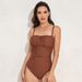 Women's 2025 New Fashion One-Piece With Chest Ruching Slimming Effect Removable Straps Swimsuit_desvips.com