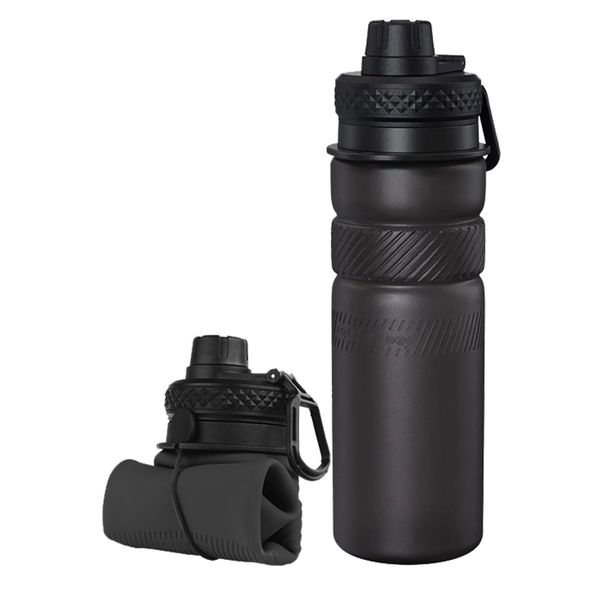 Outdoor Silicone Travel Cycling Foldable Eco-friendly Material Drop-resistant Lightweight Sports Water Bottle_desvips.com