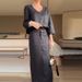 Women's Clothing solid color simple casual style skirt temperament two piece suit_desvips.com