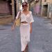 women's clothing fashionable suit in autumn and winter lantern long sved stand up collar sli nitted top two piece set high waisted plaid skirt_desvips.com