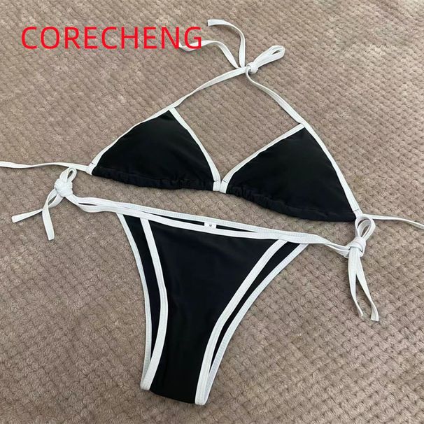 Bikini Internet Celebrity Pure Desire Style New Triangle Tie Sports Swimsuit Vacation Swimwear Hot Spring Bathing_desvips.com