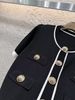 Baman Button Thin Elegant Cardigan Small Fragrance Summer Sleeve French Knit Color Block New Short Top_desvips.com