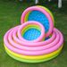 Three Ring Water Feature, Bubble Ball Inflatable Swimming Pool, Round Bubble Bottom Wading Pool, Baby Fishing, Sand Play, Rainbow Portable._desvips.com
