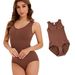 POKARLA Women Slimming Bodysuit Black Brown Color Shapewear Corset Reducing Body Shaper Underwear Tummy Control Panties_desvips.com