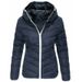 Autumn And Winter New Women's Top, Solid Color Hooded Korean Casual Warm Jacket, Short Slim Fit Cotton Jacket For Women_desvips.com