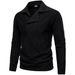 Black French Style Shirt For Men, Long Sleeve, Lazy Pullover, Loose Fit, Autumn Style, Striped, Mature, Casual, Simple_desvips.com