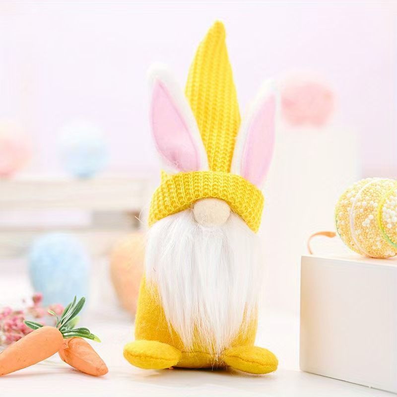 Bunny Ear Gnome Doll Figurine Home Decoration Supplies Easter Table Exquisite Ornament_desvips.com
