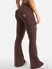 Essential Women's Pants: High-Waisted Flared Workout Pants With Pockets, Shaping And Tummy-Control Fitness Pants._desvips.com
