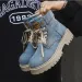 Breathable Winter Denim Ankle Retro Work Boots Platform Mens Casual Handmade High Top Shoes 241105_desvips.com