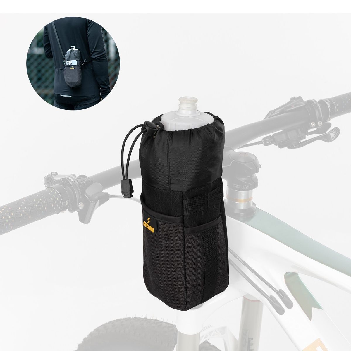 ROCKBROS Bicycle Bag Water Bottle Holder Front Bag Handlebar Bag Waterproof_desvips.com