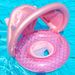 Thickened Baby Swimming Seat For 1-4 Years Old Kids With Sunshade Mermaid Design Childrens Float Ring_desvips.com
