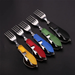 Stainless Steel Cutlery 4 In 1 Outdoor Picnic Tableware Foldable Knife Fork Spoon Bottle Opener Folding Pocket Cutlery Set_desvips.com