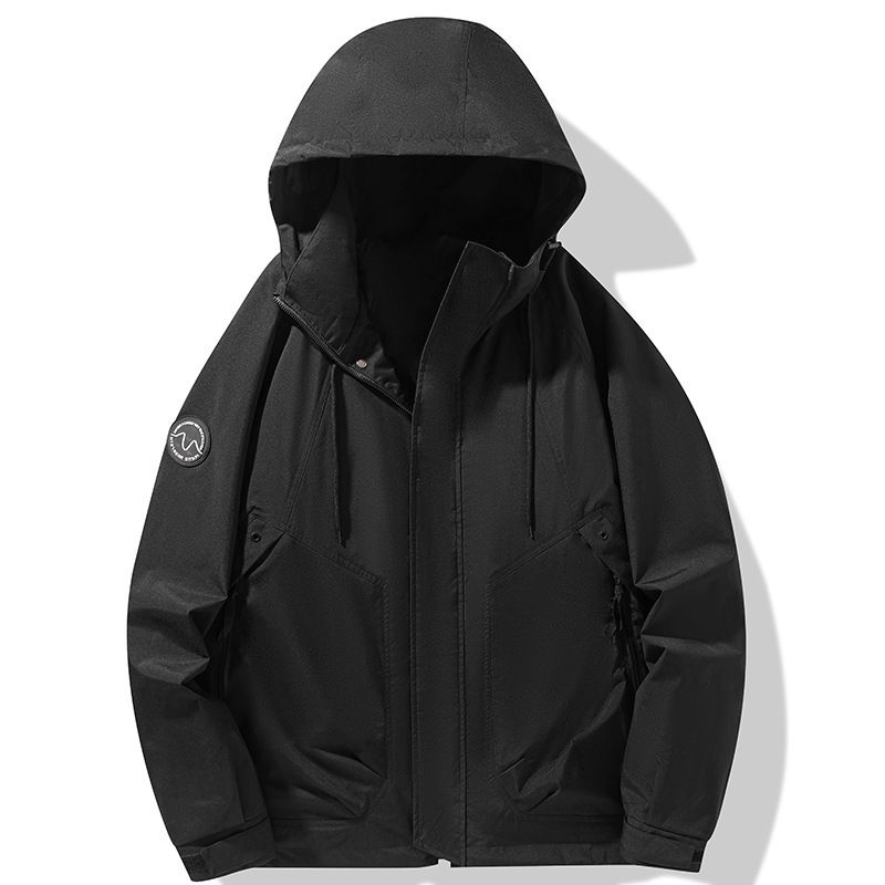 2528 Couple's Style Patchwork Trendy Outdoor Casual Sports Hooded Jacket Hiking Coat For Men And Women Loose Fit_desvips.com