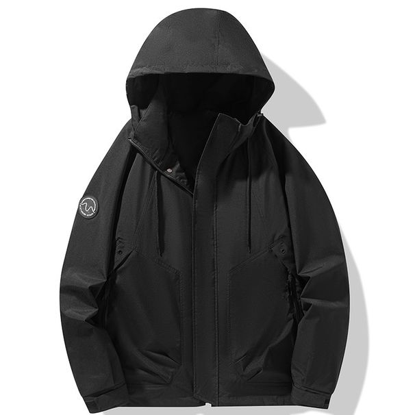 2528 Couple's Style Patchwork Trendy Outdoor Casual Sports Hooded Jacket Hiking Coat For Men And Women Loose Fit_desvips.com