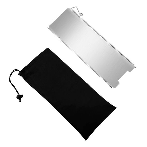 Outdoor camping stove stove windscreen Aluminum alloy with latch windscreen folding portable camping windscreen_desvips.com
