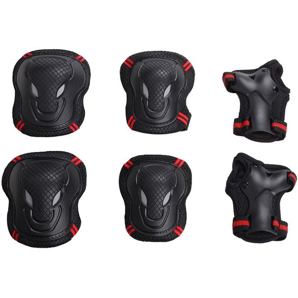 Protective Sports Gear Ice Skating Knee Pads Wrist Braces For Men Women Children Bull Wolf Face Elbow Pads For Balance Bikes Roller Skating_desvips.com