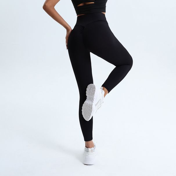 Women's Plus Size High Waist Ruched Brushed Breathable Casual Yoga Outdoor Nine-Tenths Length Tight Long Pants_desvips.com