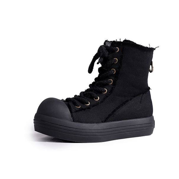 Stylish Comfortable Spring Autumn Loafers Women Man Chunky Heel Round Toe Lace Up Vintage Designer Casual Gothic Shoes_desvips.com