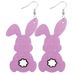 Cross-border 9-piece Easter Bunny Earring Set With Colorful Striped Printed Bunny-shaped Acrylic Earrings_desvips.com