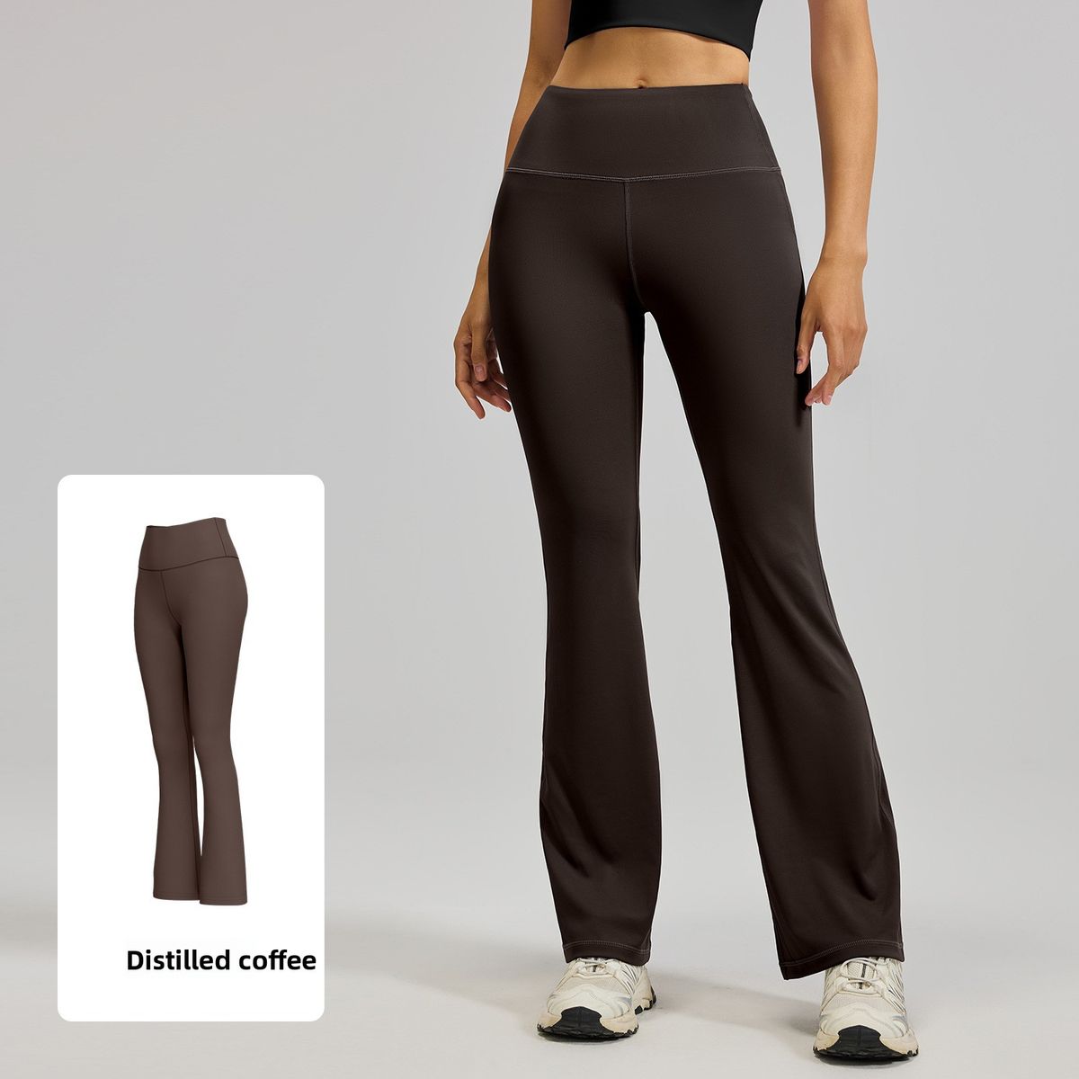 Juyitang Women's Hip-Lifting High-Waist Slimming Fitness Sports Flared Yoga Bell-Bottom Pants_desvips.com