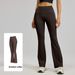 Juyitang Women's Hip-Lifting High-Waist Slimming Fitness Sports Flared Yoga Bell-Bottom Pants_desvips.com