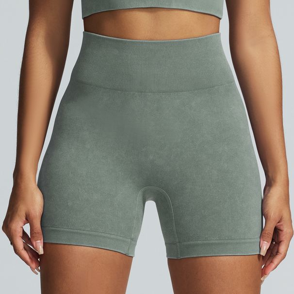 Women's High-Waisted Seamless Fitness Suit Sand Washed Sportswear Yoga Outerwear European American Style_desvips.com