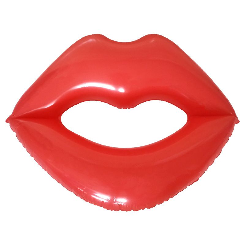 Water Red Lips Lips Red Heart Inflatable Floating Bed Swimming Ring_desvips.com