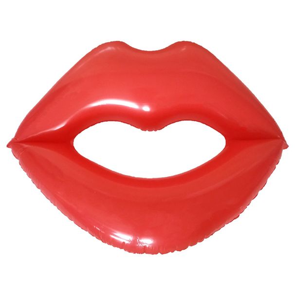 Water Red Lips Lips Red Heart Inflatable Floating Bed Swimming Ring_desvips.com