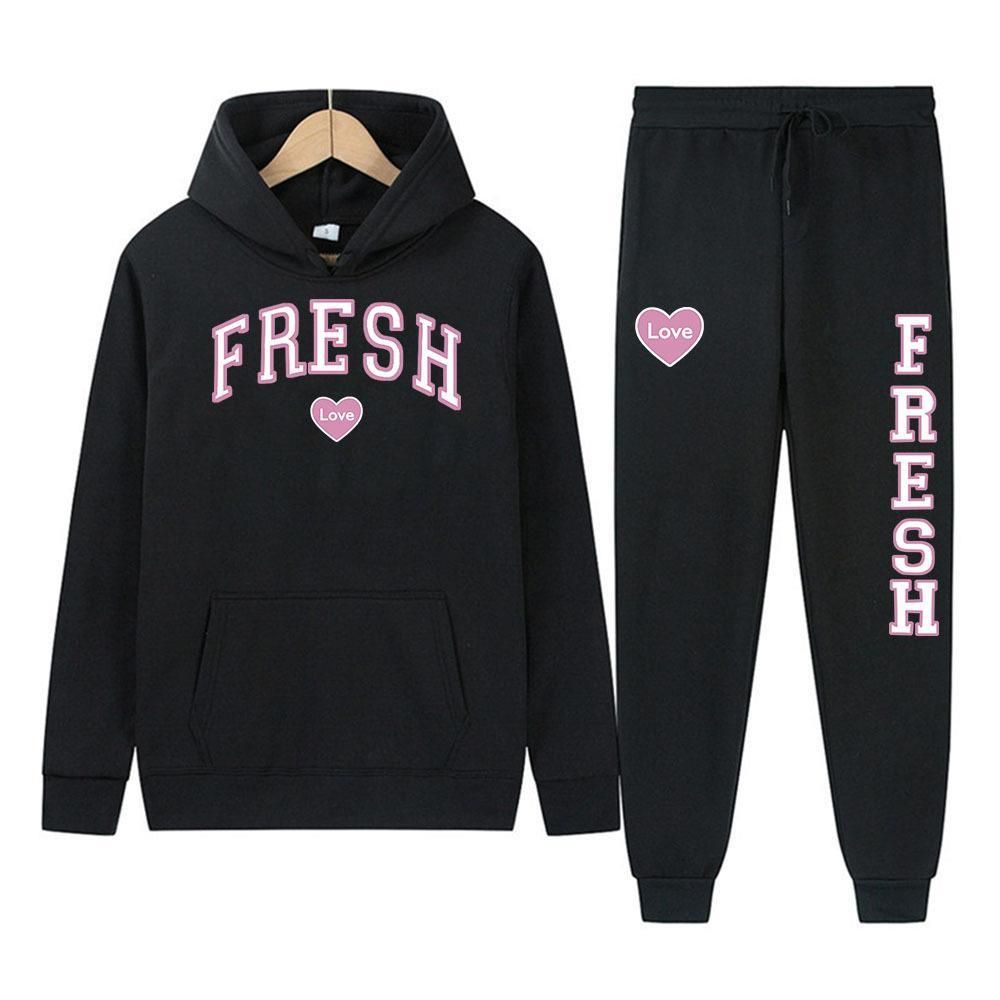 New Hoodie Sports Set Unisex Two-Piece Gothic Punk Rock Street Sweatshirt_desvips.com