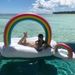 Swimming Rings Super Large Thickened Rainbow Island Water Floating Bed Rainbow Cloud Inflatable Floating Drainage Floating Lounge Chair Swimming Ring_desvips.com