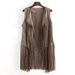 Slim slim sleeveless vest with fringe clip for women_desvips.com