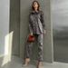 Women's Clothing fashion casual suits leopard print spring ladies long sleeved trousers women's two piece suit_desvips.com