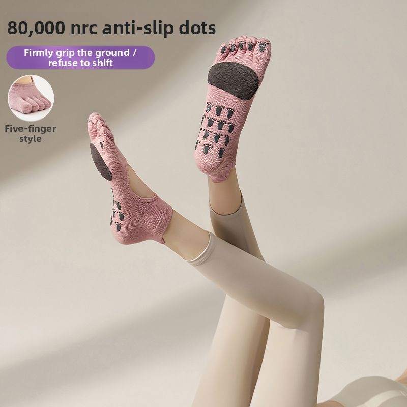 Short Pilates Socks Non-Slip Five Finger Yoga Special Open Toe Split Toe Fitness & Body Building Sports Gear_desvips.com
