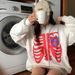 Hoodie Sweatshirt Bone Dark Y2k Zipper Fleece Clothing_desvips.com