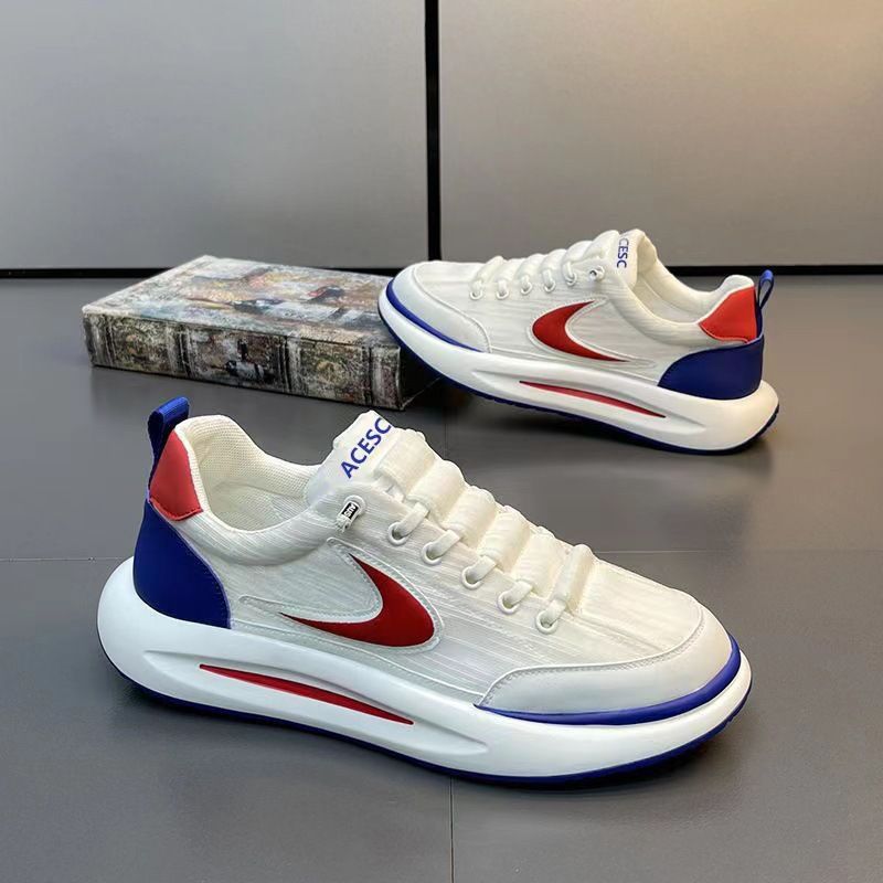Comfortable Breathable Mesh Sports Shoes Men's Casual Style Lightweight Versatile Plain Color Spring Summer Autumn_desvips.com