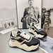 Versatile Genuine Leather Zhao Lusi Wu Jianhao Same Wave Dad Couple Style Fashion Sports Casual Thick Sole Shoes_desvips.com