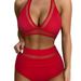 One-piece Swimsuit Sexy Hollow Solid Color Bikini Swimsuit Mesh Splicing High-waisted Off-the-neck One-piece Swimsuit_desvips.com