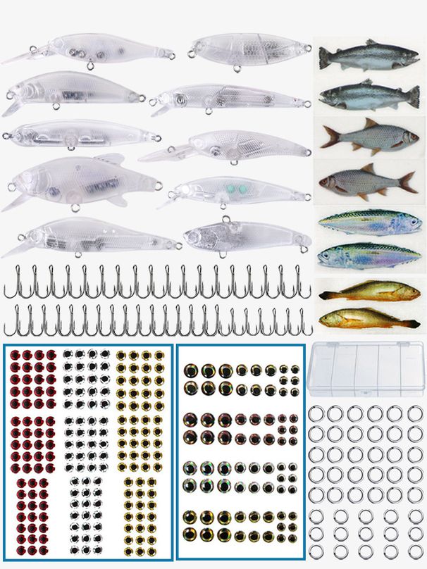 DIY Lure Making Kit Handmade Crankbaits/Poppers/Pencil Baits With Bionic Design For Bass/Pike Fishing, Customizable Tackle Set_desvips.com
