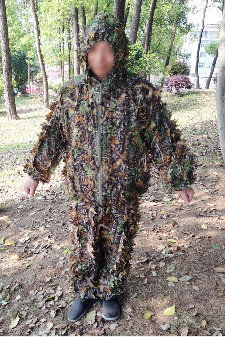 Plus Size 3D Camouflage Bionic Leaf Cloak Camouflage Ghillie Suit Camouflage Bird Watching Suit Hunting Suit_desvips.com