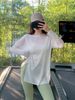 Ice Silk Sun Protection Shirt Loose Fit Sports Long Sleeve For Women With Slit Mesh Thin Breathable Yoga T-Shirt_desvips.com