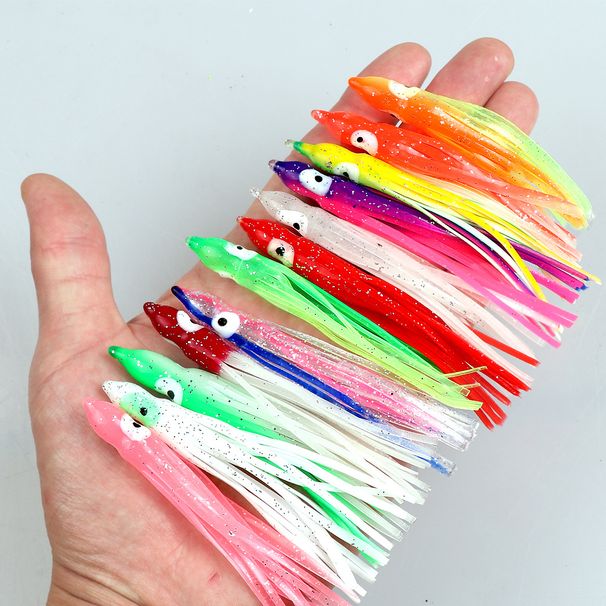 20pcs/bag Soft Octopus Lure Hoochies Squid Skirt Trolling Lure Soft Plastic Fishing Lures Trolling Skirts For Sea Bass Salmon_desvips.com